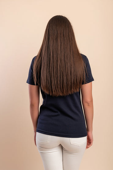 T-shirt in cotone taglie forti, blu scuro