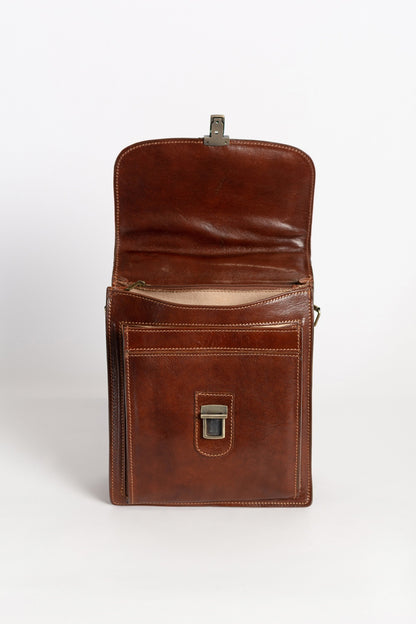 Borsa in pelle naturale Afrodita, marrone