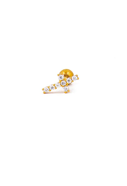 Mini orecchino elegante, colore oro.