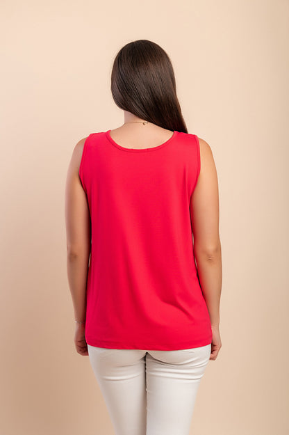 Top senza maniche in cotone, rosa