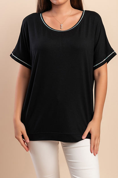 T-shirt in viscosa, nera