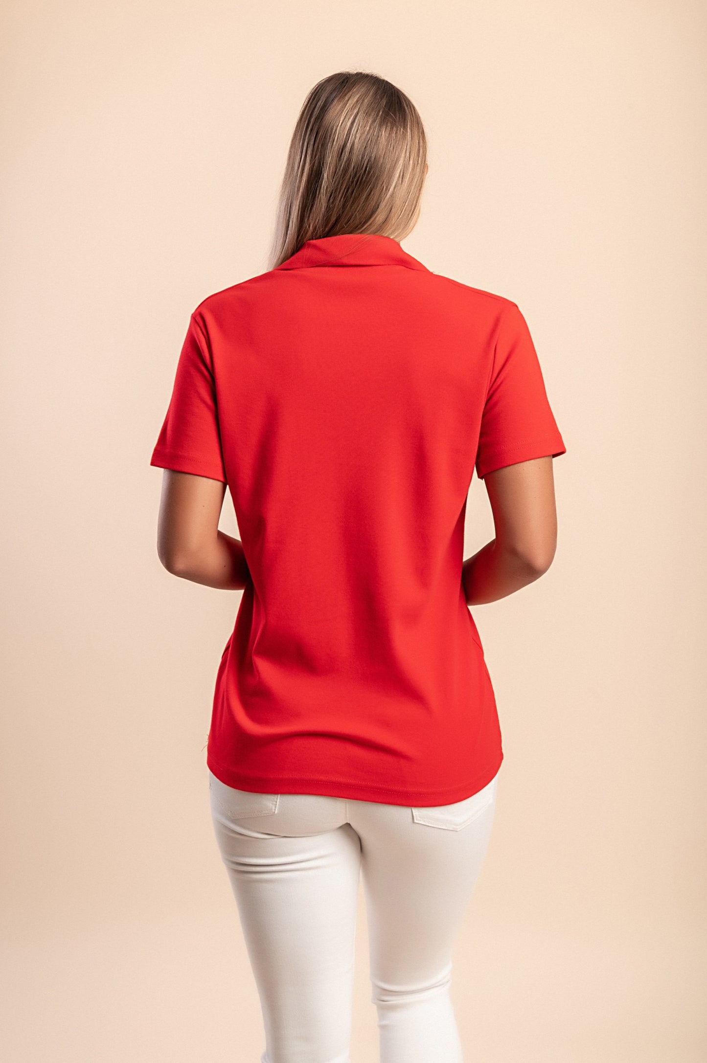 T-shirt in cotone con colletto, grigia