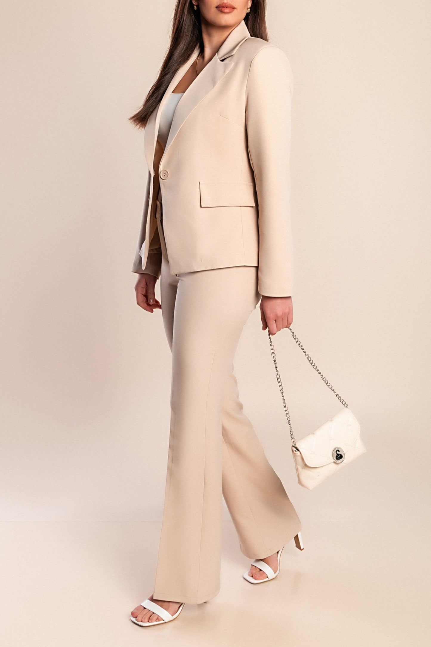 Completo elegante blazer e pantaloni, menta