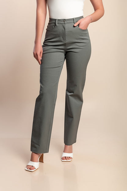 Pantaloni di cotone taglie forti, grigi