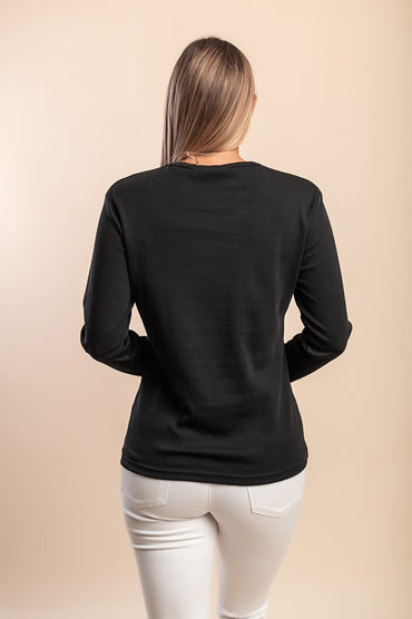 Maglia a maniche lunghe, nera