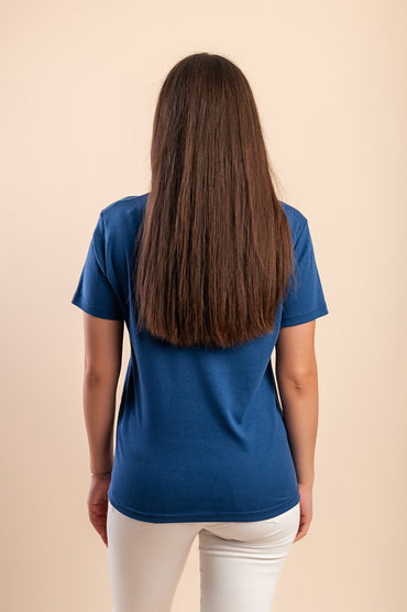 T-shirt in cotone con stampa, blu scuro