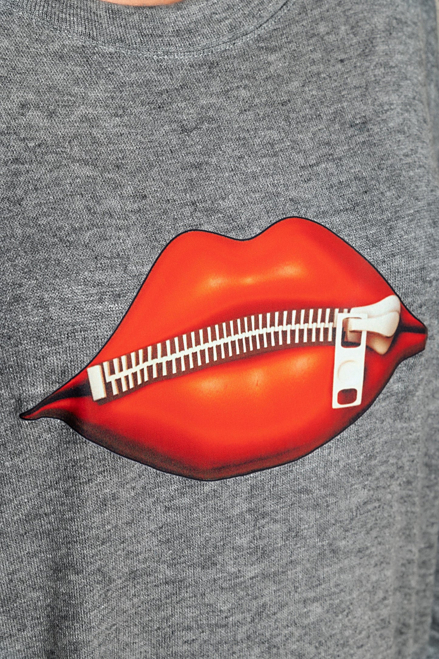 TUNICA A MANICHE LUNGHE, STAMPO ALLA MODA E TASCHE SIONA, GRIGIO