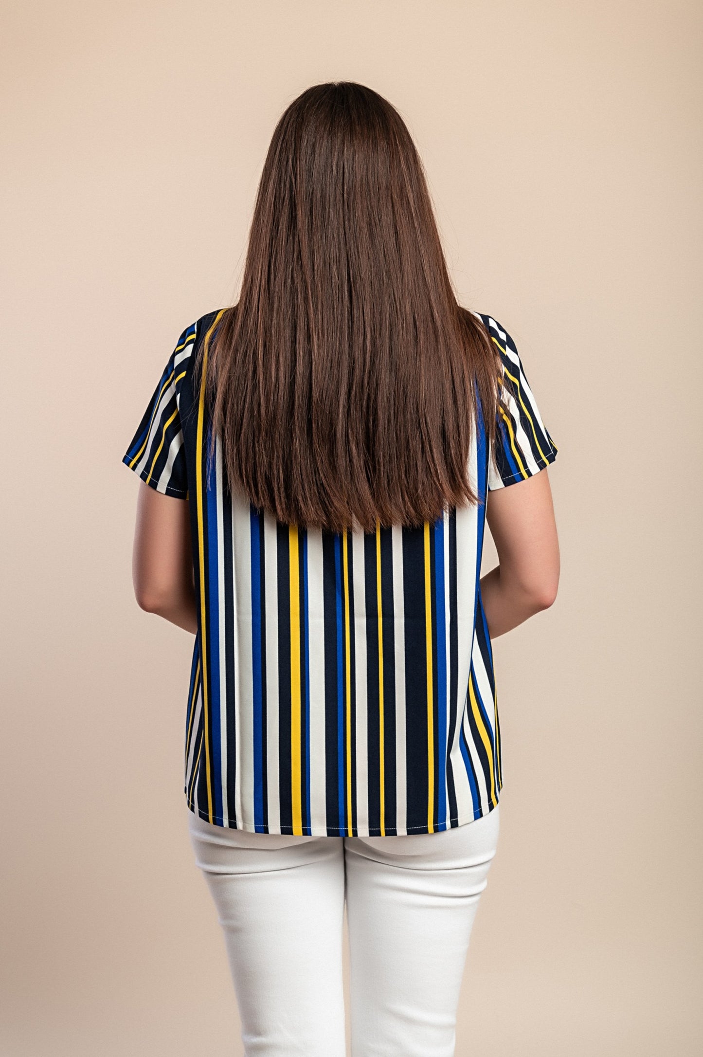 Camicetta a righe, blu scuro