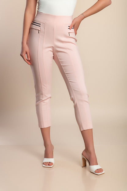 Pantaloni attillati taglie forti, rosa