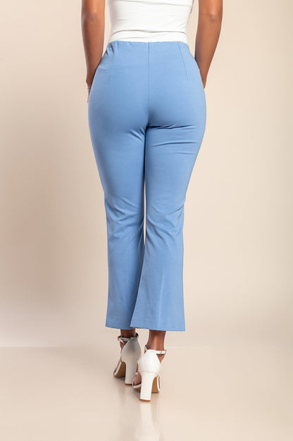 Pantaloni eleganti in cotone, azzurro