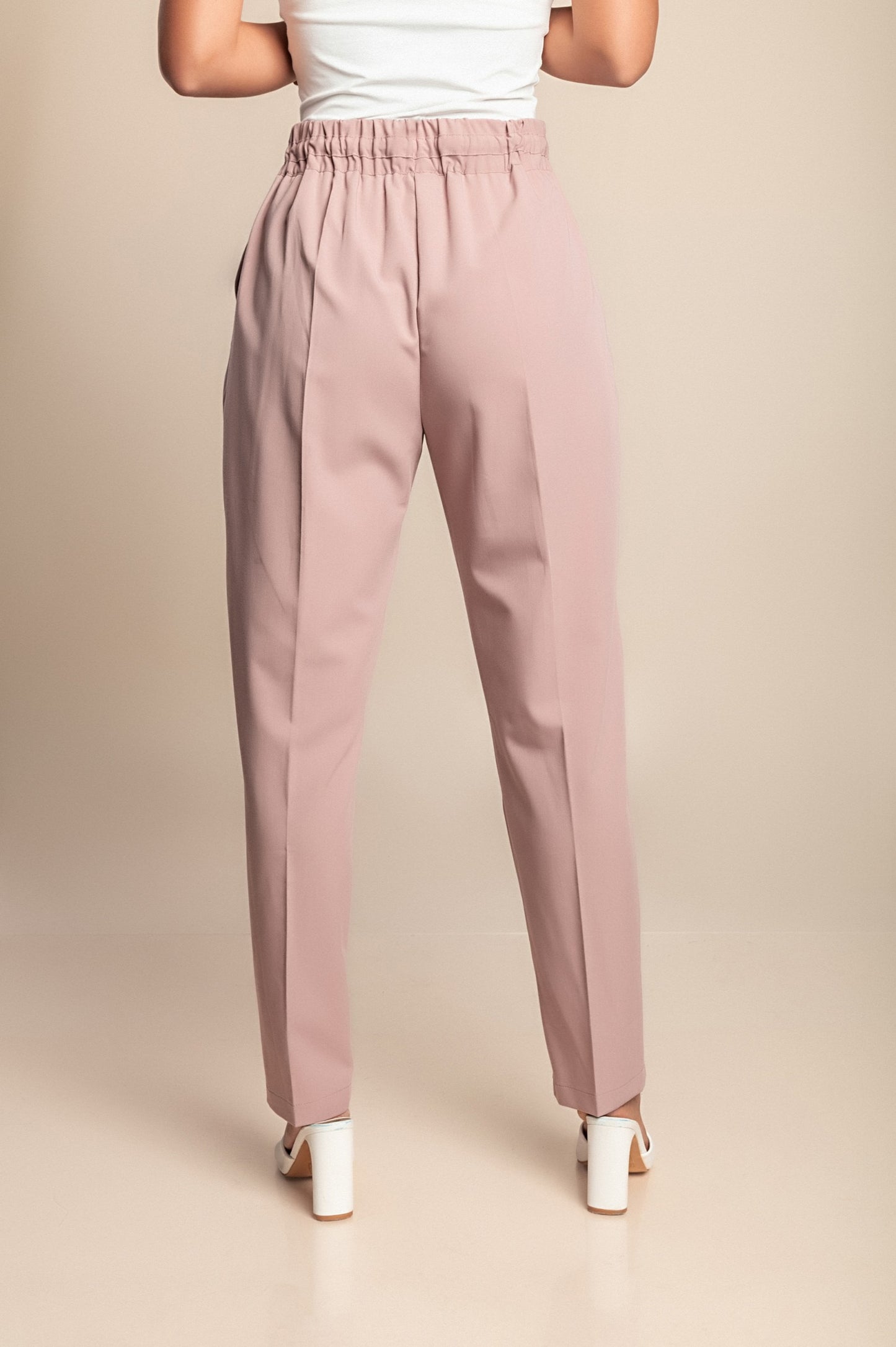 Pantaloni taglie forti, rosa antico