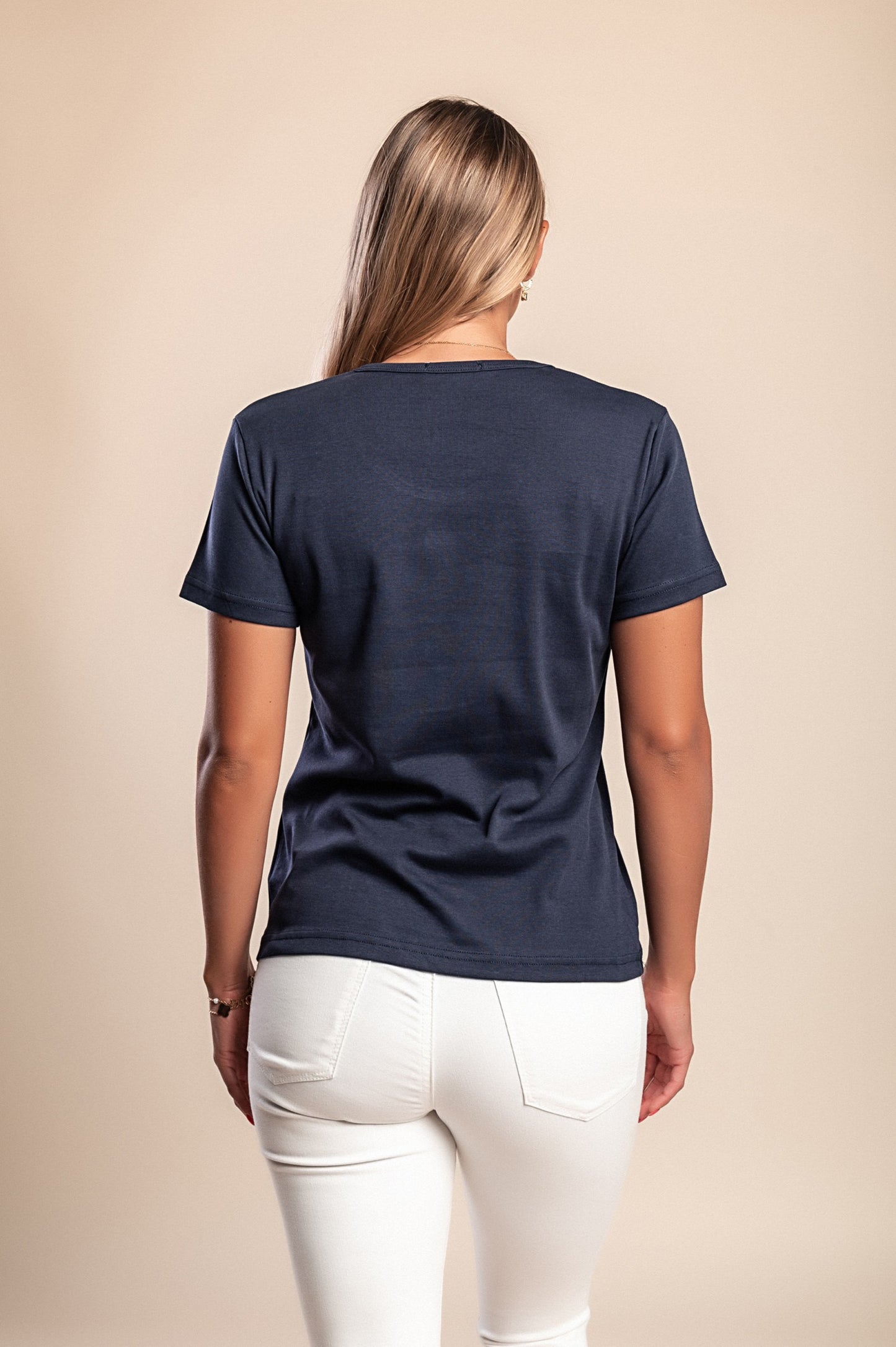 T-shirt in cotone con stampa, blu scuro