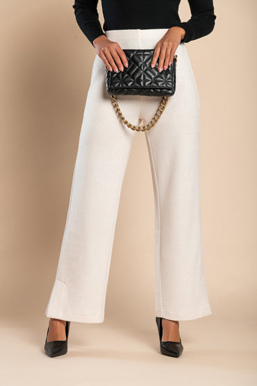 Pantaloni lunghi eleganti, bianchi