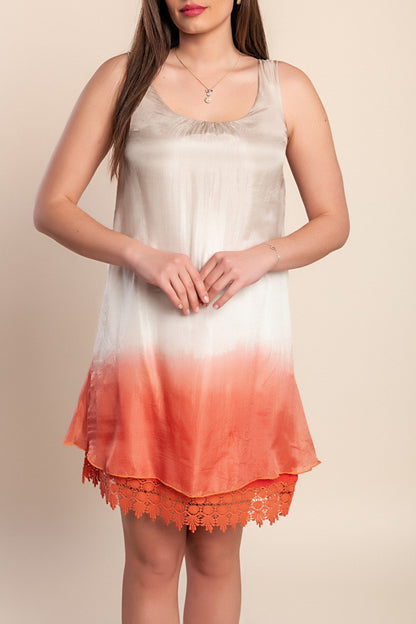 Mini abito estivo con pizzo, bianco
