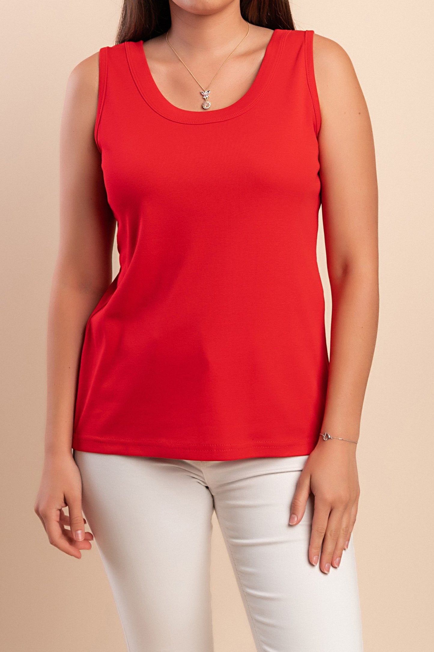 Top senza maniche in cotone, verde