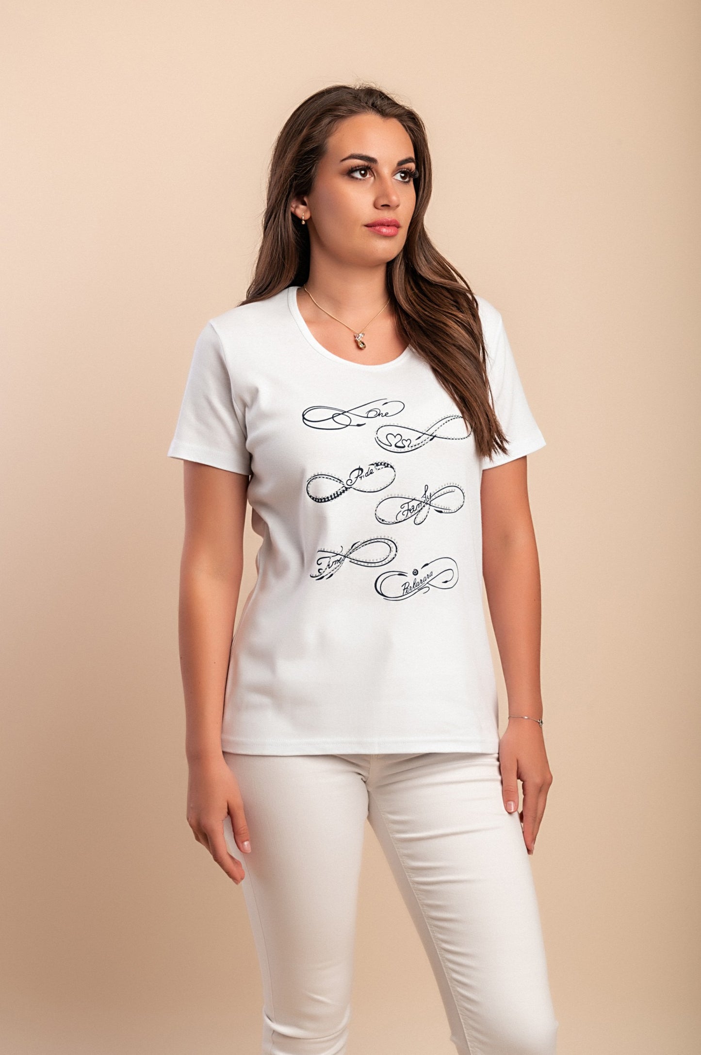 T-shirt in cotone con stampa, bianca