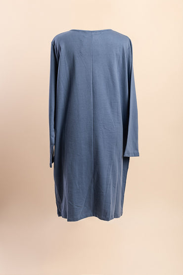 Abito in cotone taglie forti, blu