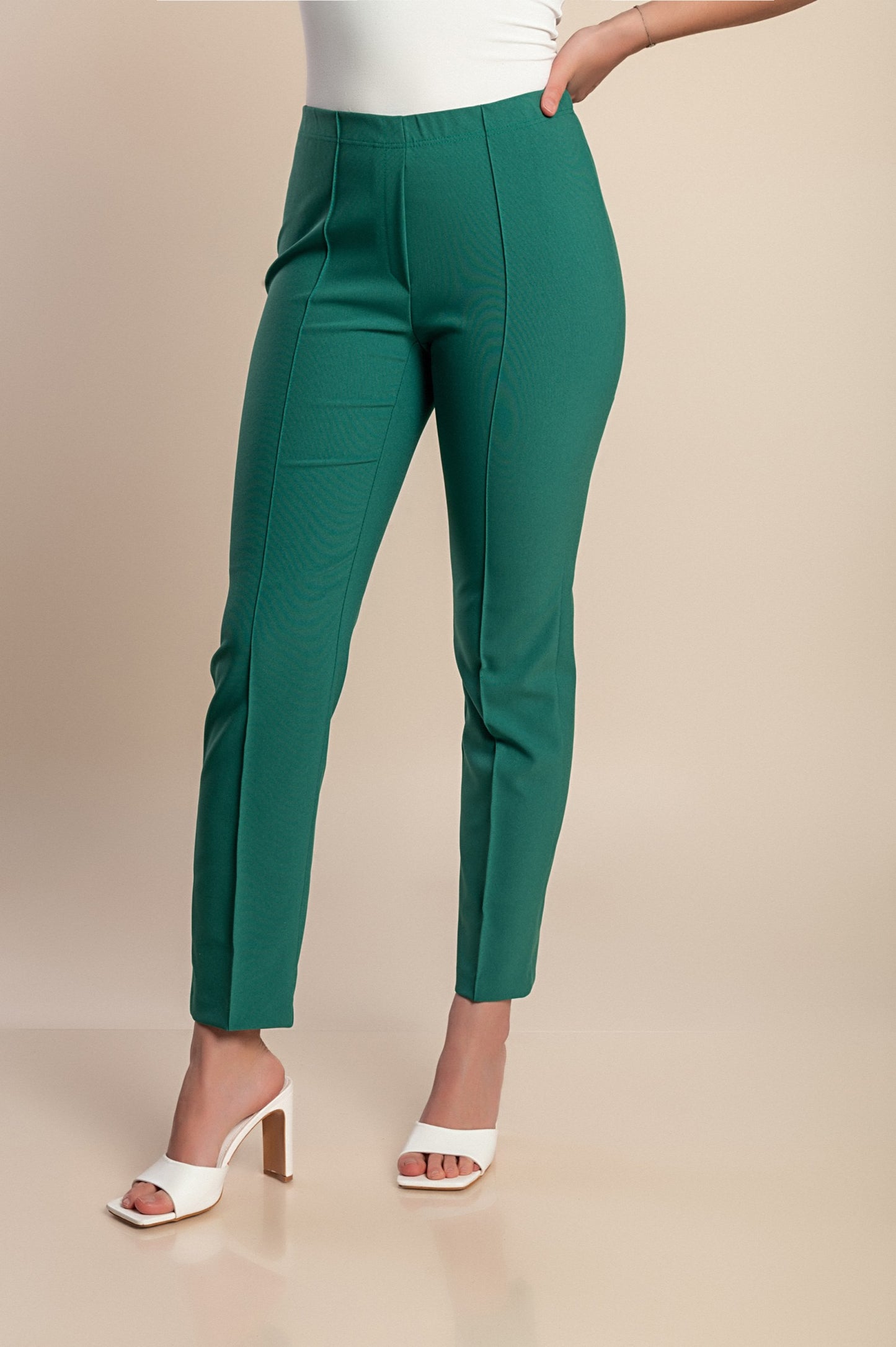 Pantaloni skinny taglie forti, verdi