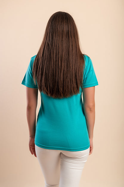 Maglietta con stampa, turchese