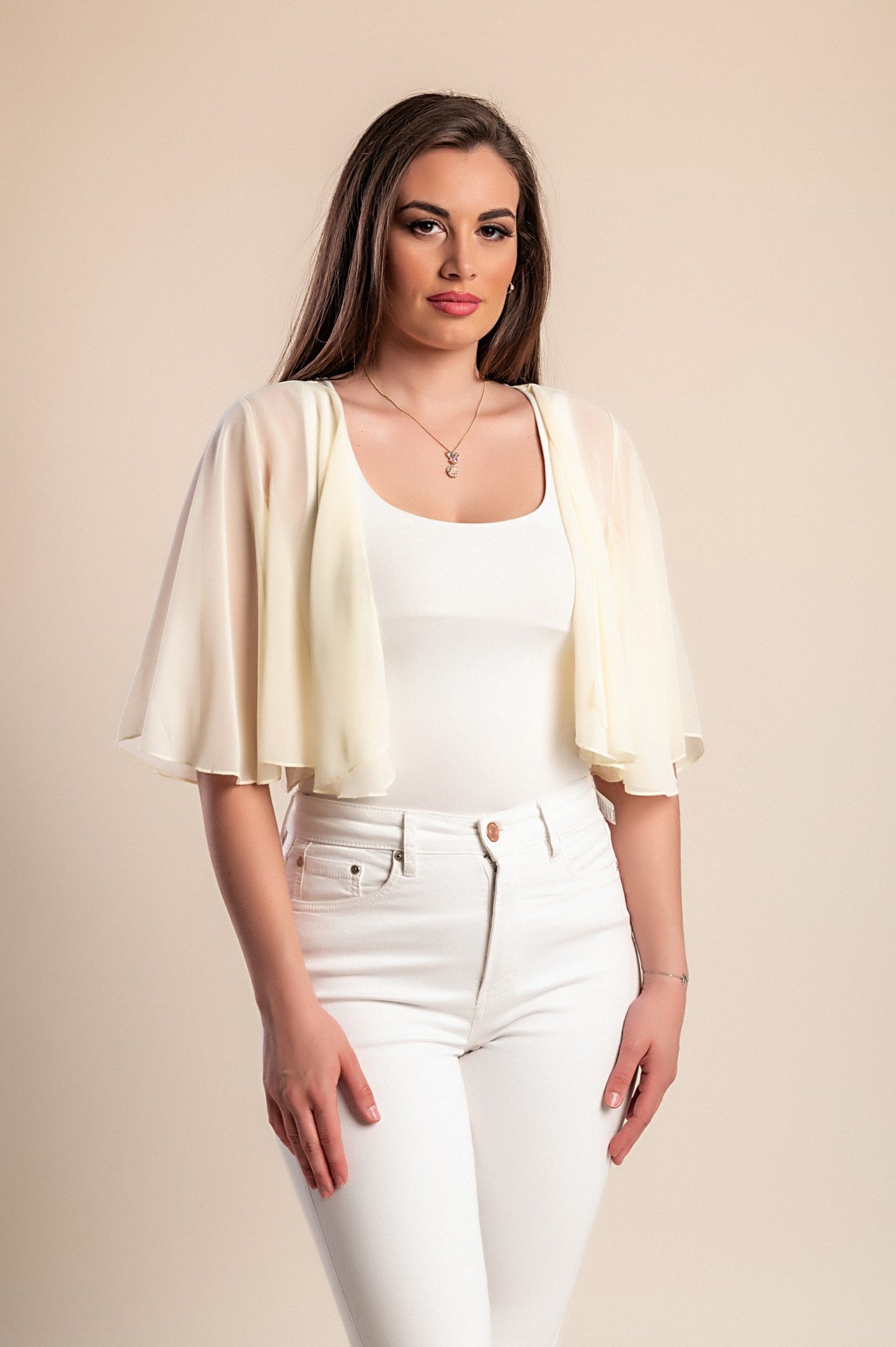 Mantella semitrasparente taglie forti, gialla