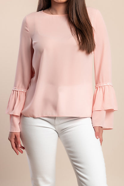 Camicetta con volant, rosa chiaro