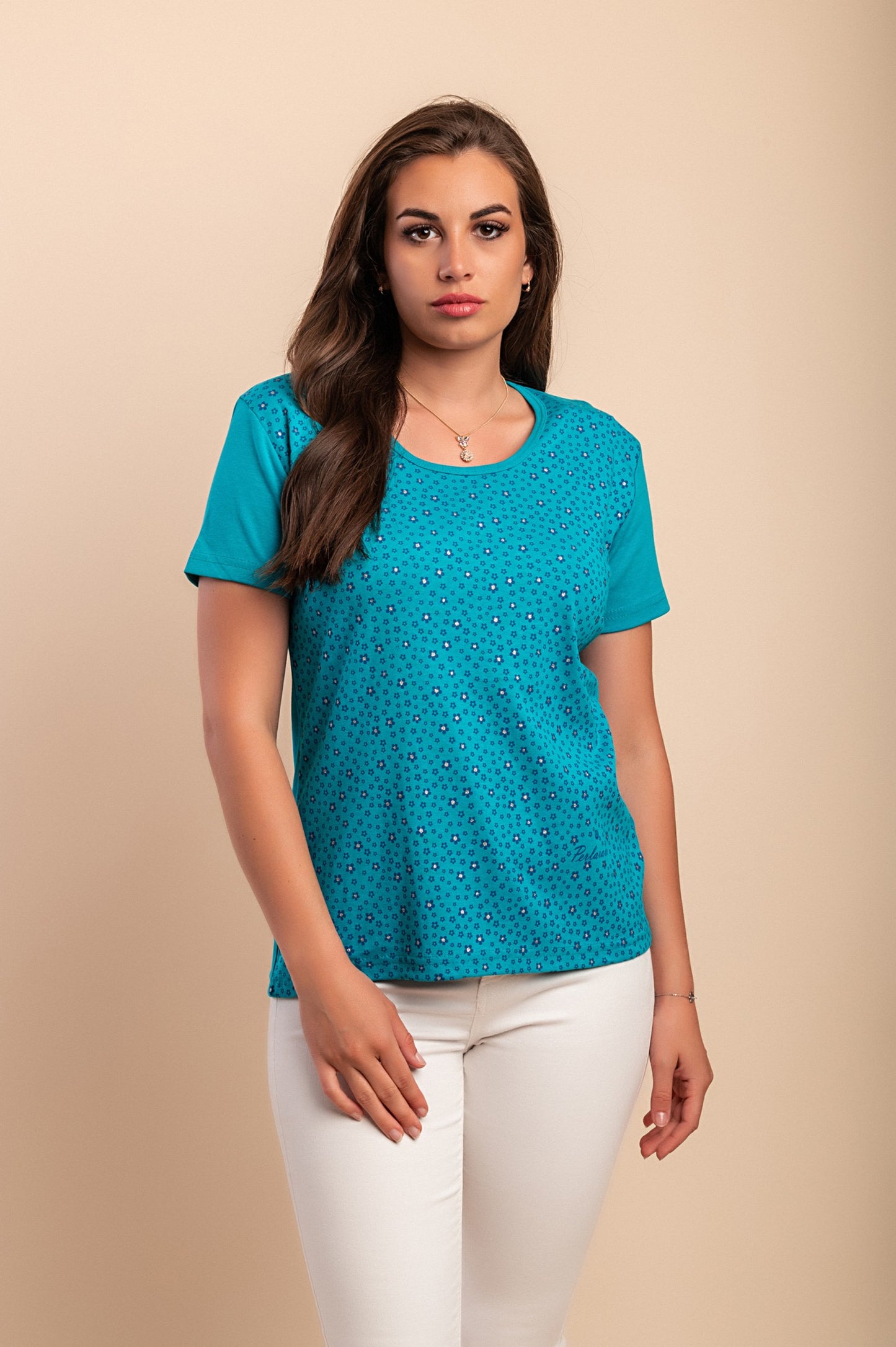 T-shirt in cotone con stampa, rosa chiaro