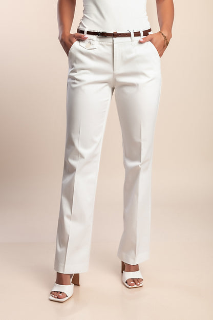 Pantaloni con cintura, bianchi