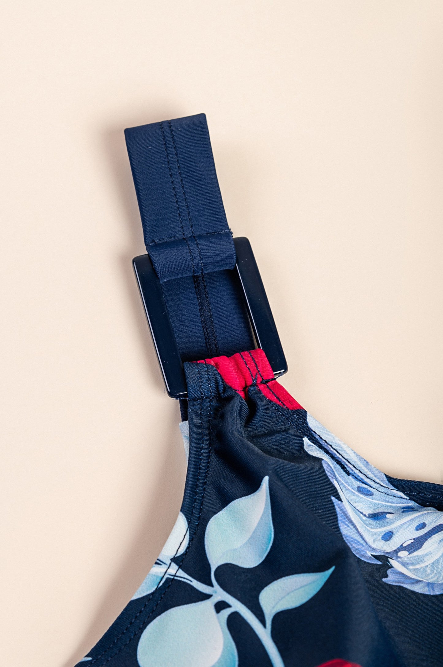 Costume intero taglie forti con stampa floreale, blu