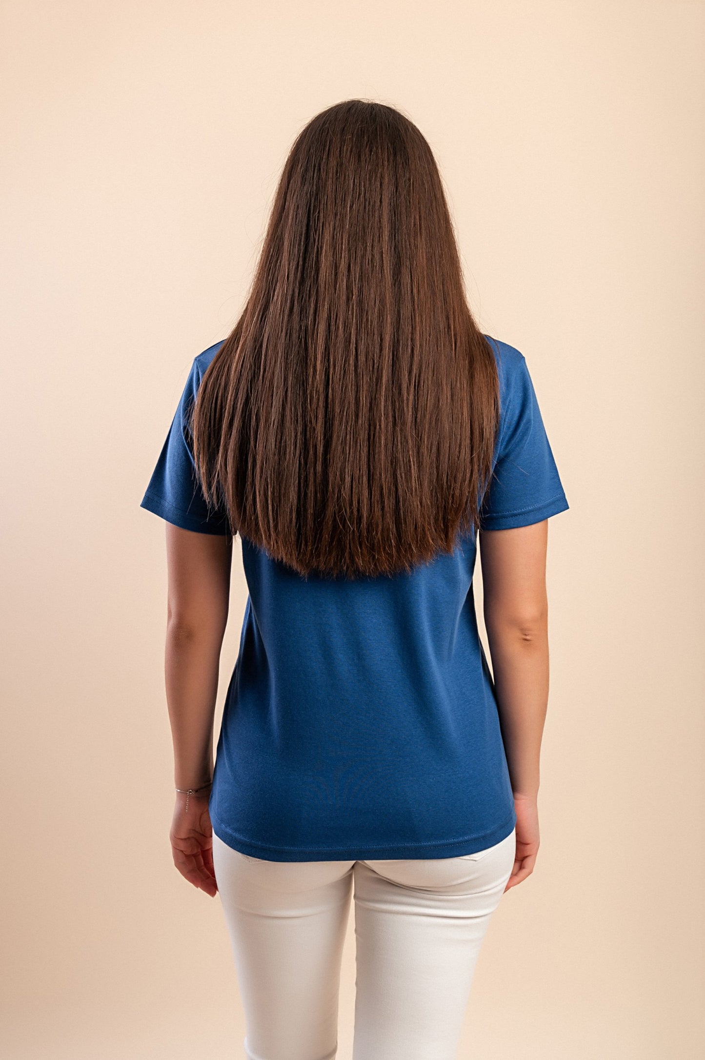 T-shirt in cotone con stampa, blu