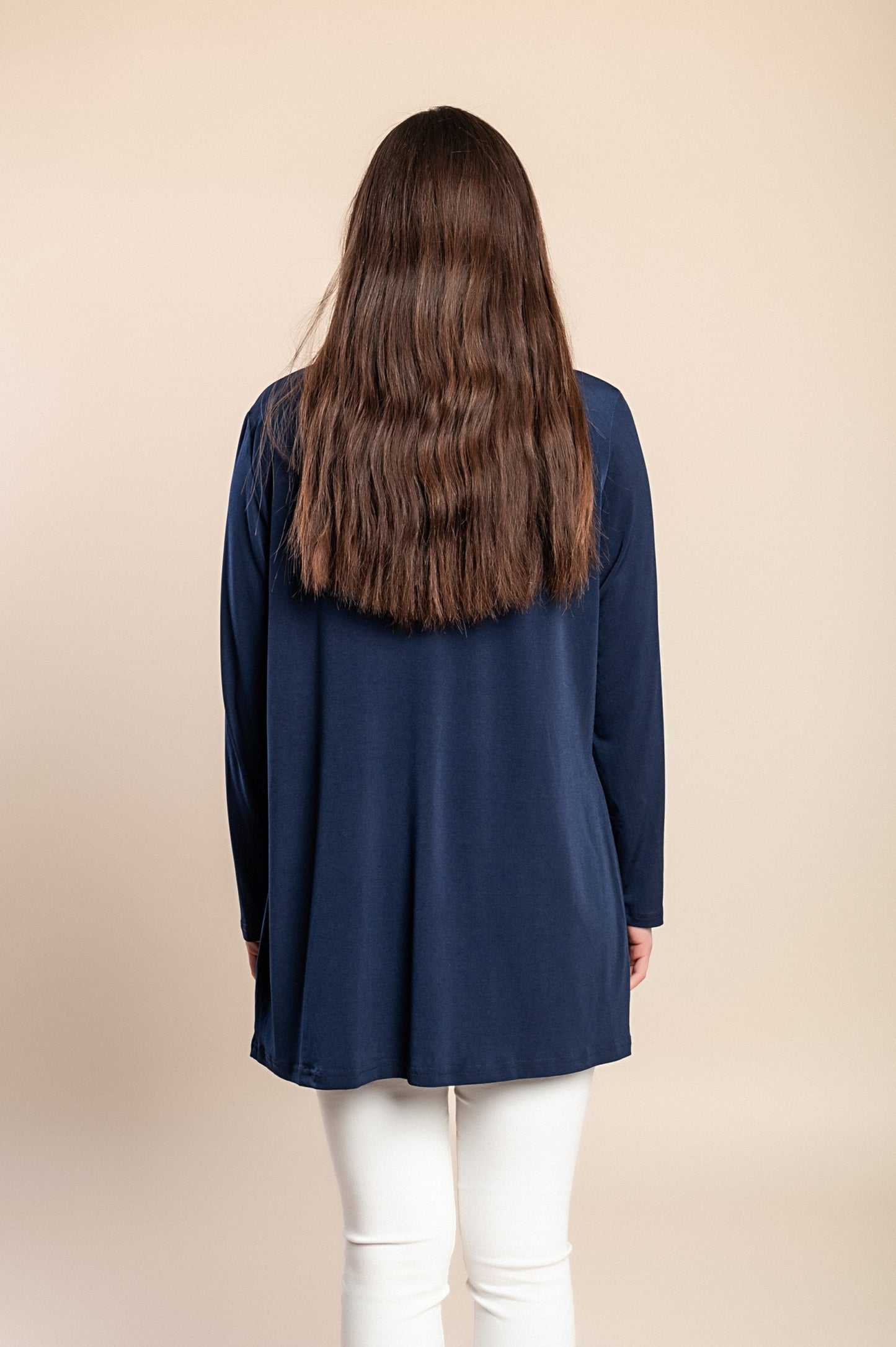 Cardigan a maniche lunghe taglie forti, blu scuro