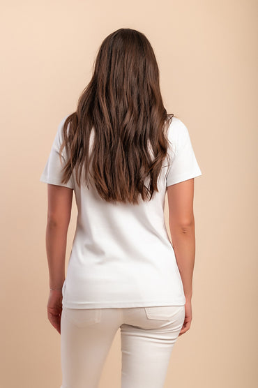 T-shirt in cotone con stampa, bianca