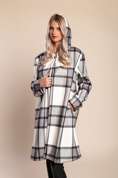 Cappotto a quadri, marrone