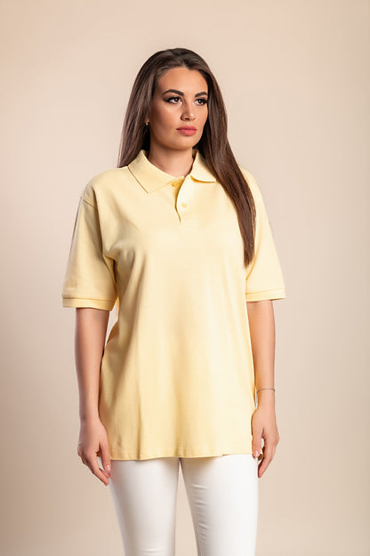 Polo in cotone taglie forti, gialla