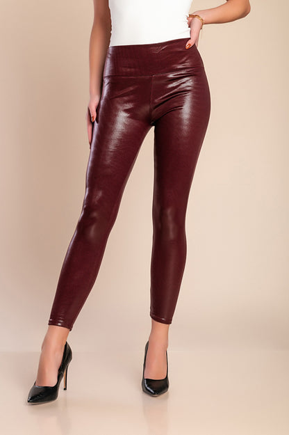 Leggings alla moda con vita larga, brodo