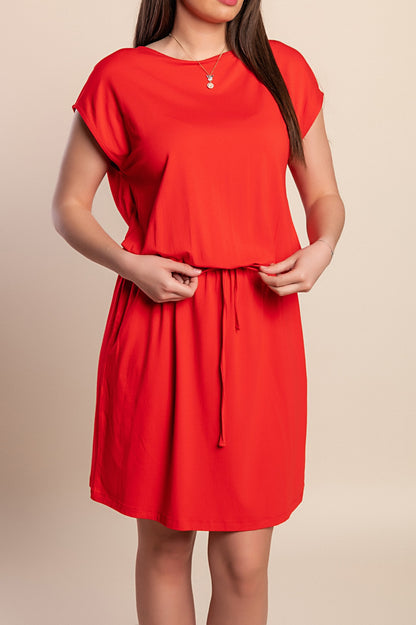 Mini abito ampio, rosso