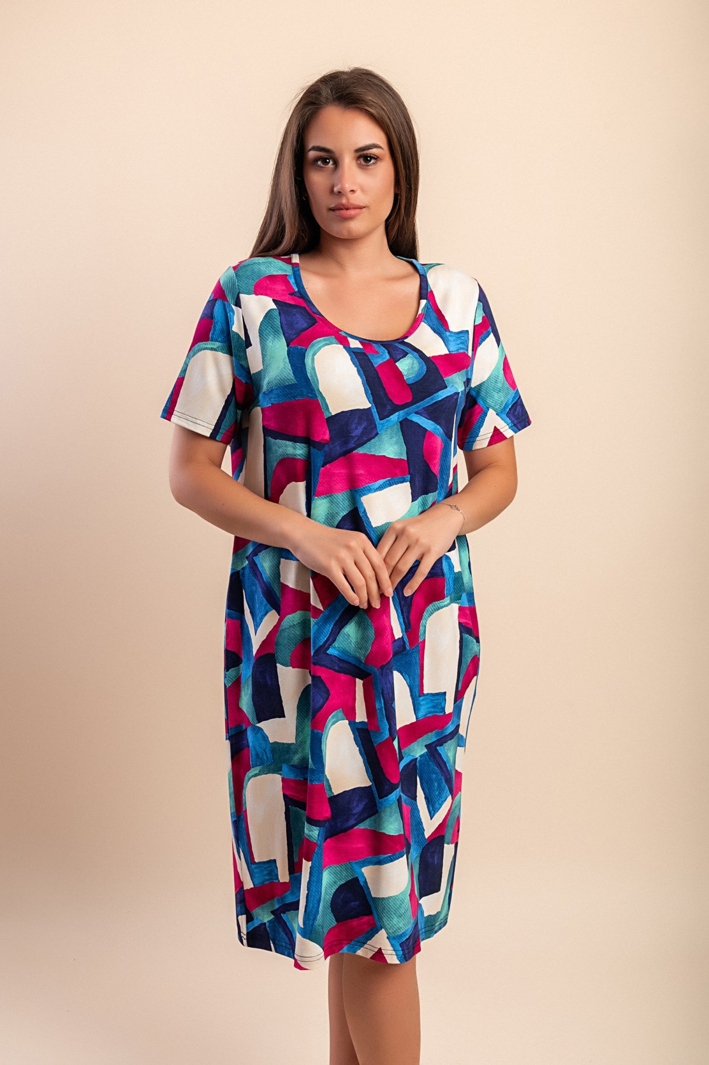 Abito midi con stampa, VAR2