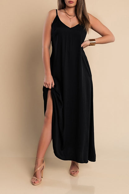 Vestito estivo lungo Yasmine, nero