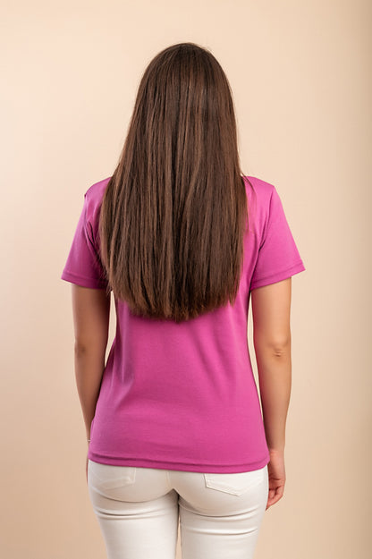 T-shirt in cotone con stampa, turchese