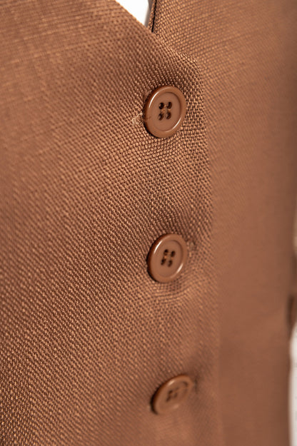Gilet elegante con bottoni, bianco