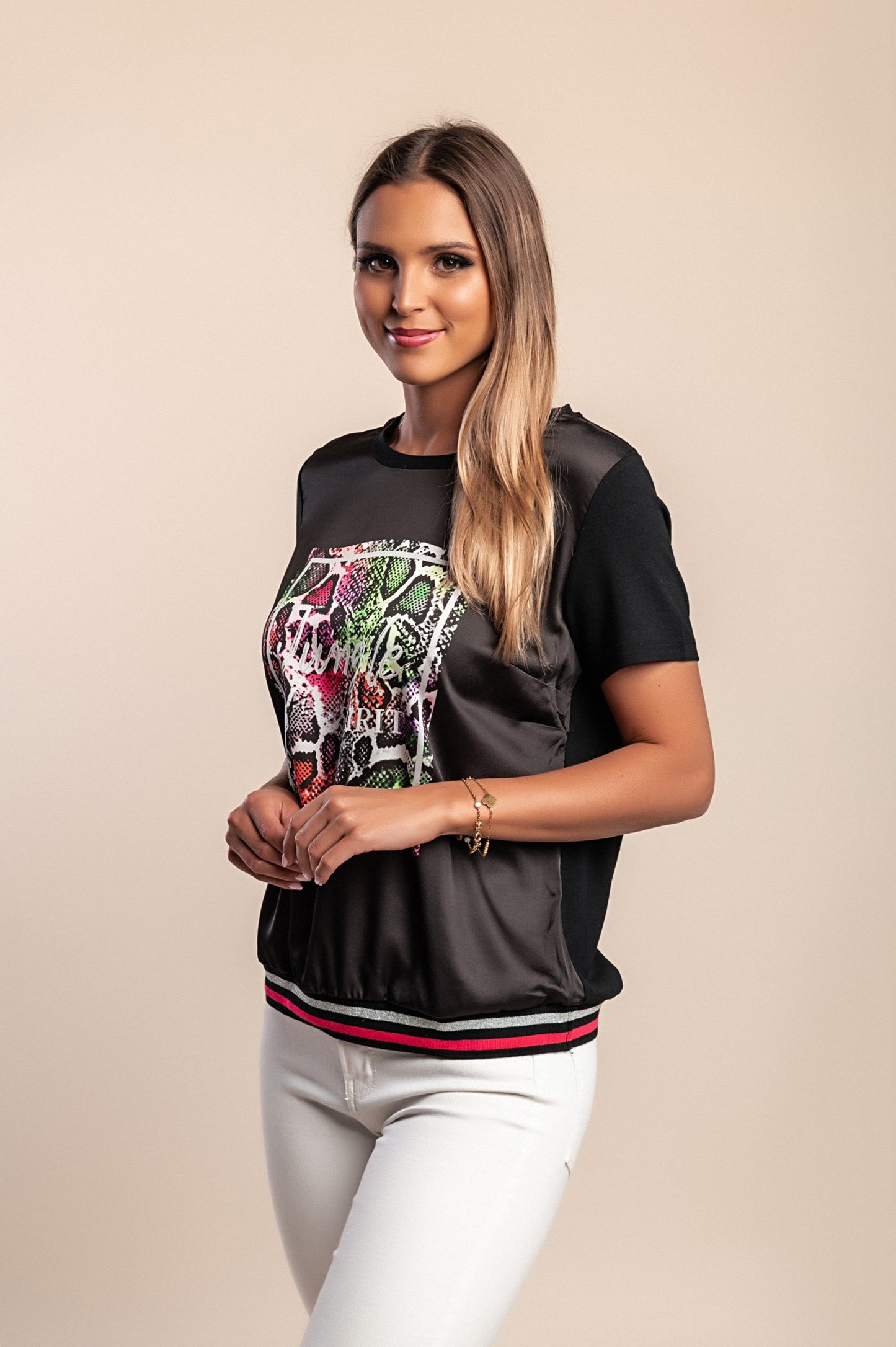 T-shirt stampata, nera