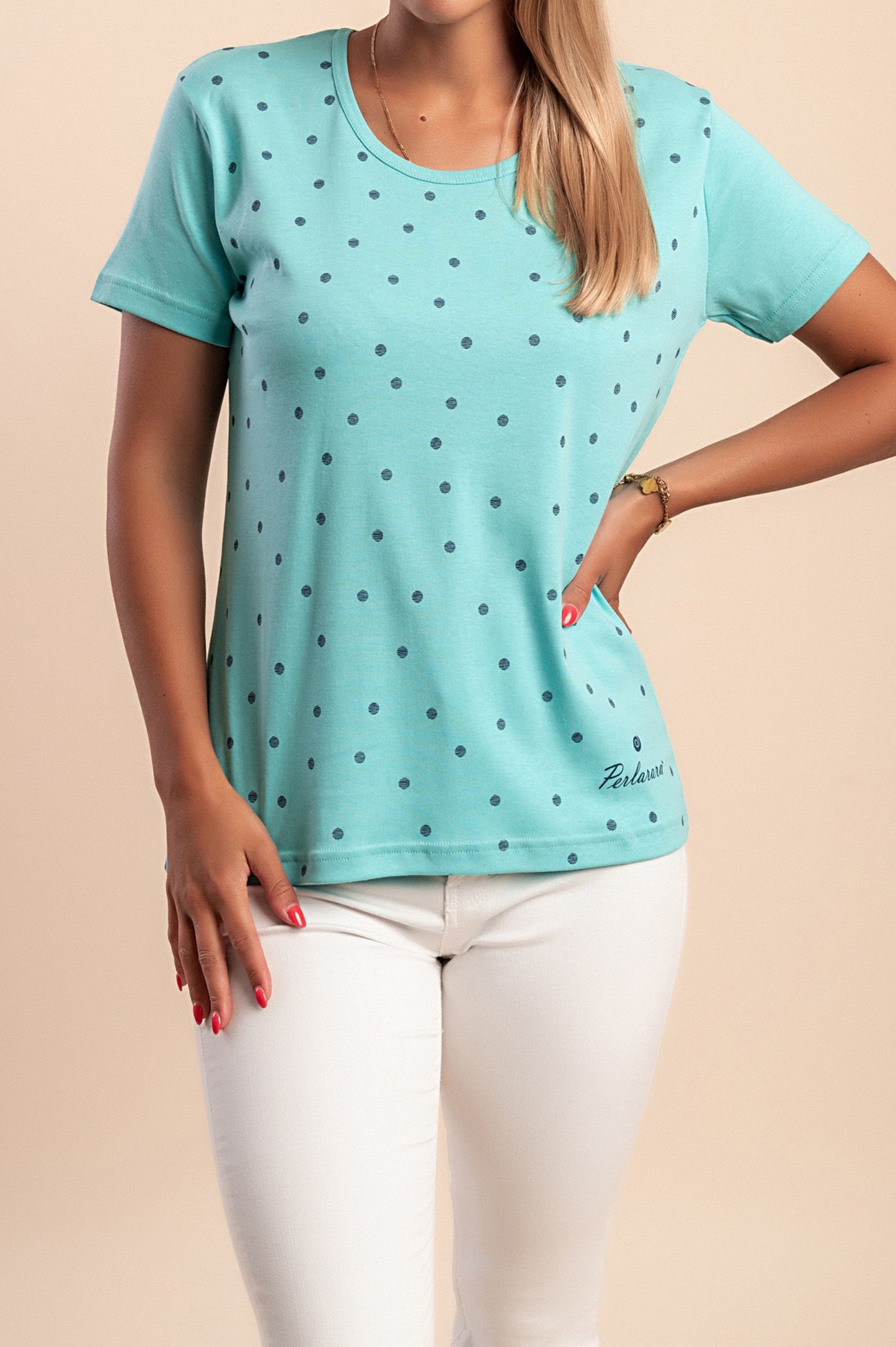 T-shirt in cotone con stampa, verde