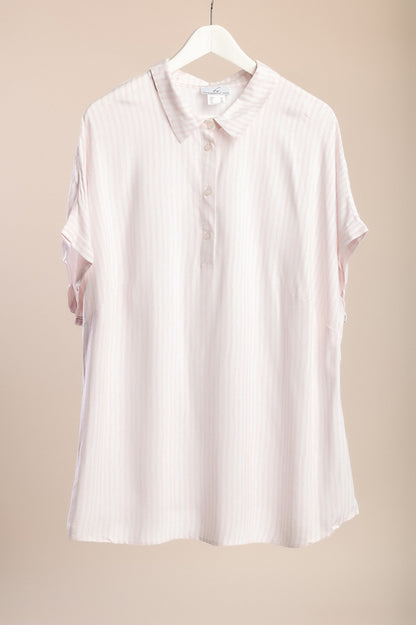 Camicia con colletto taglie forti, rosa chiaro