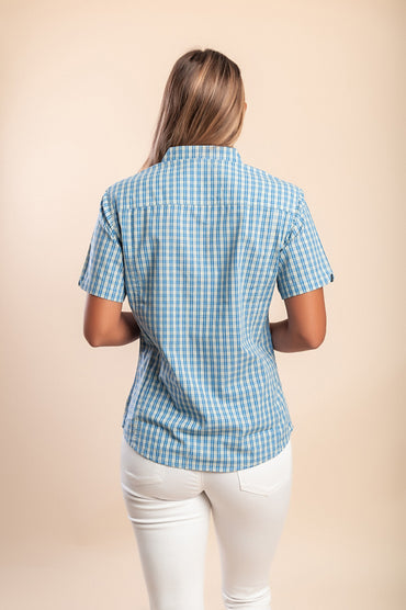 Camicia a quadri, blu