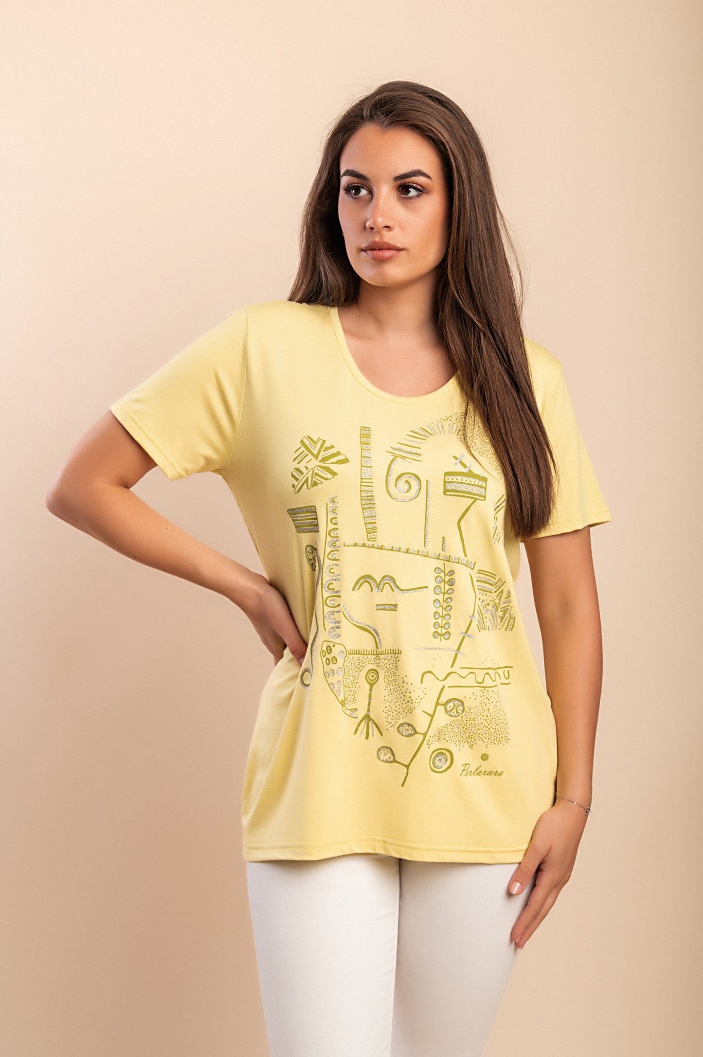 T-shirt stampata, arancione