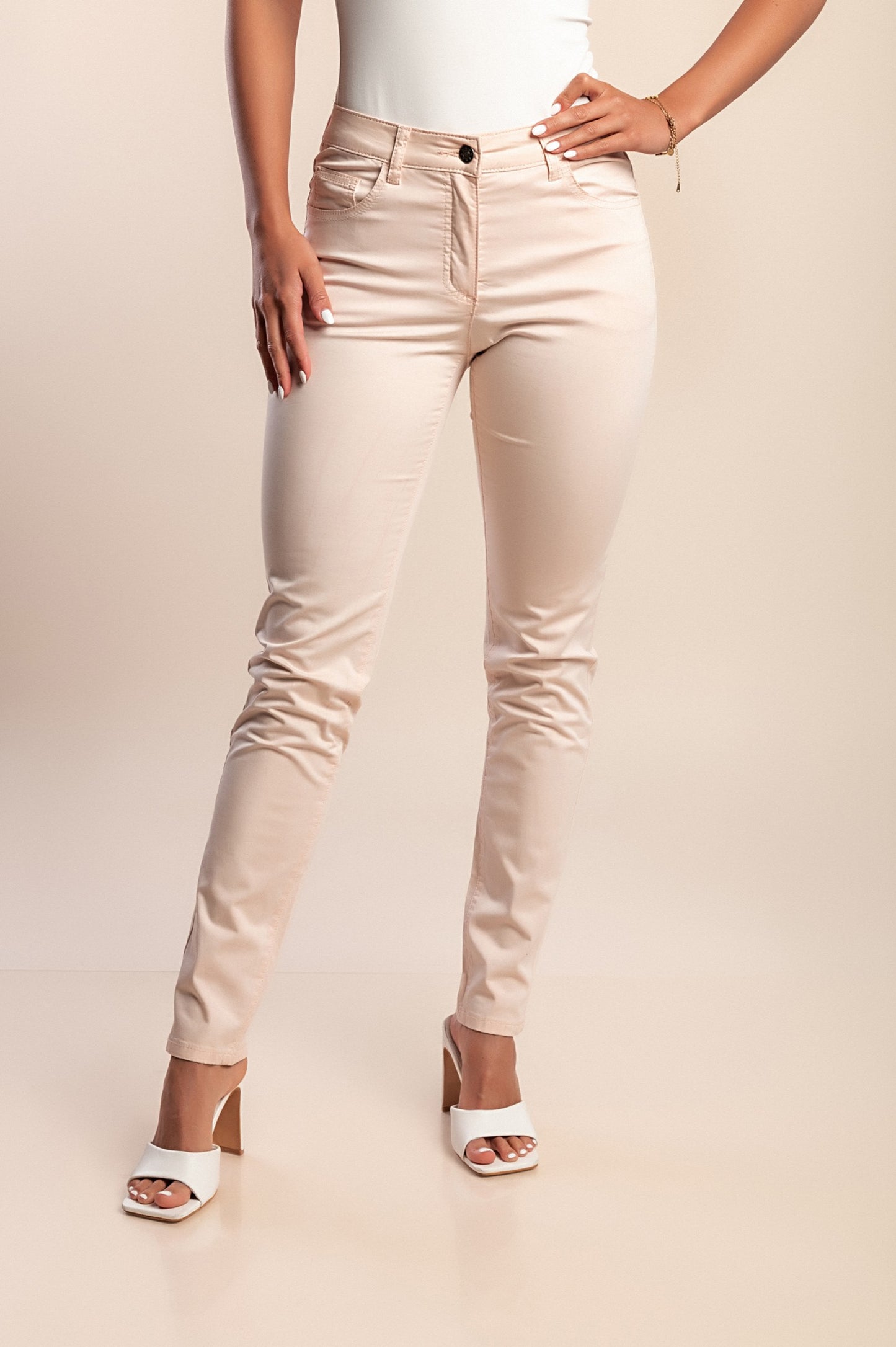 Pantaloni in cotone, albicocca