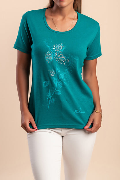 T-shirt in cotone con stampa, rosa chiaro