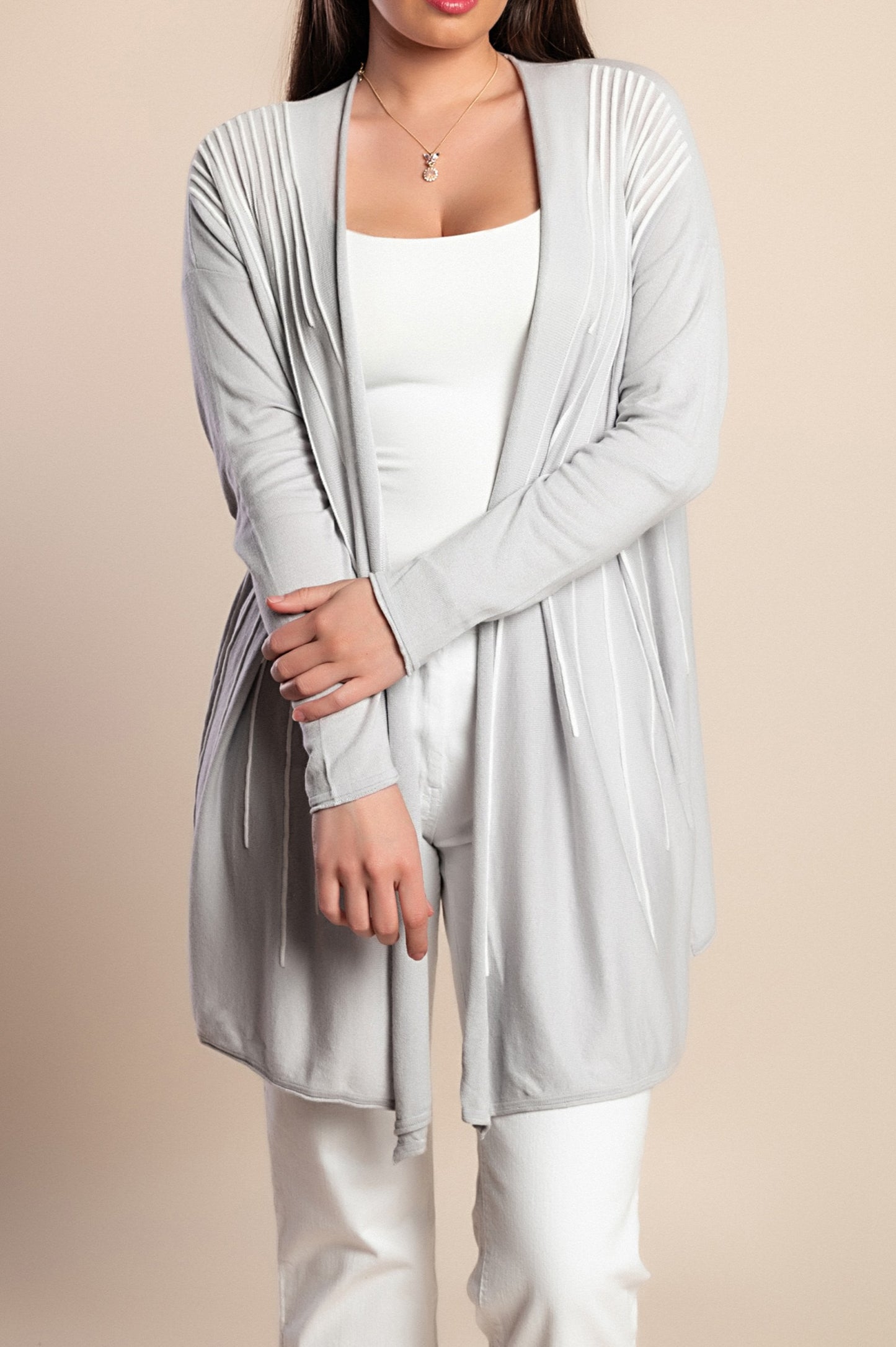 Cardigan a maniche lunghe, grigio