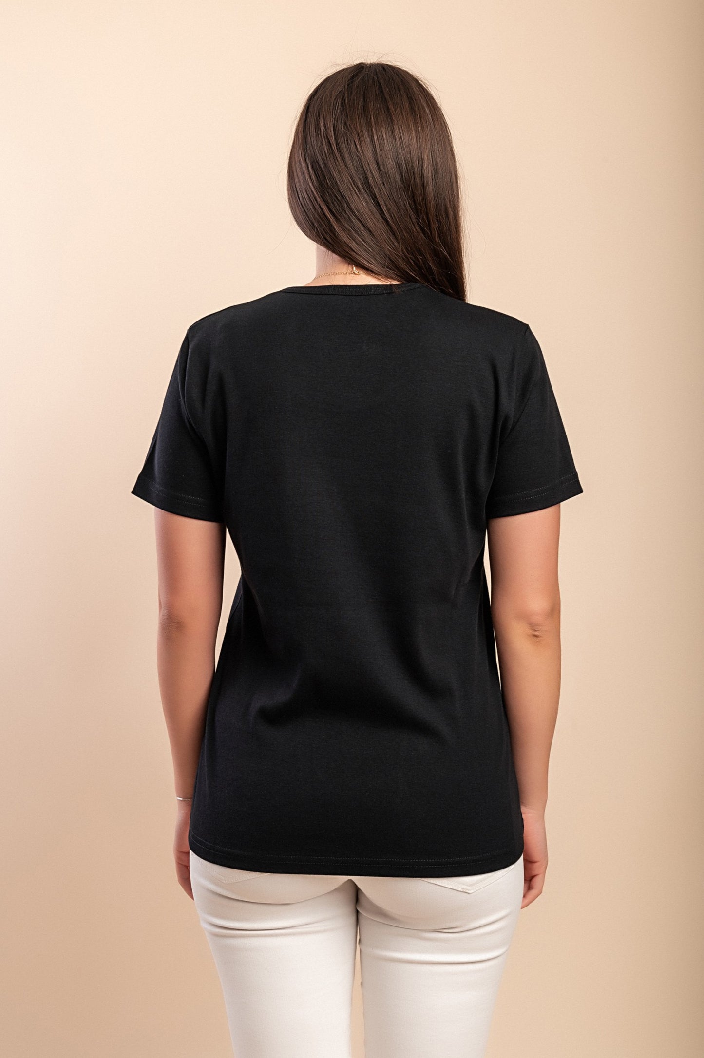 T-shirt in cotone con stampa, nera