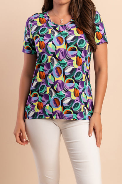 Maglietta stampata, viola