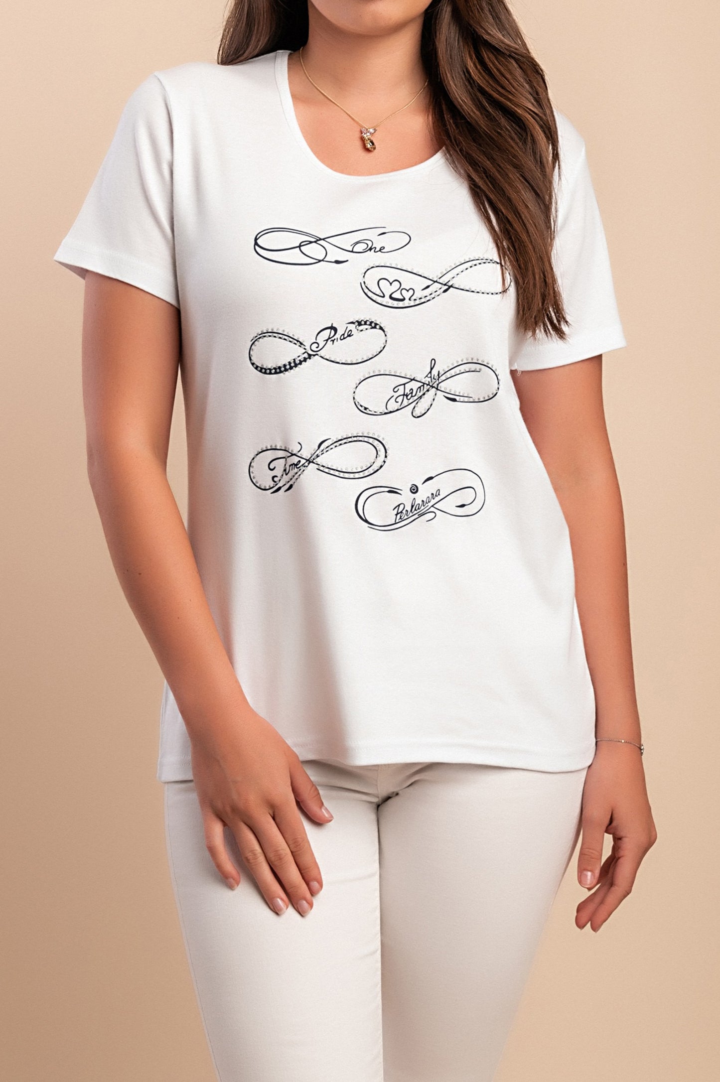 T-shirt in cotone con stampa, bianca